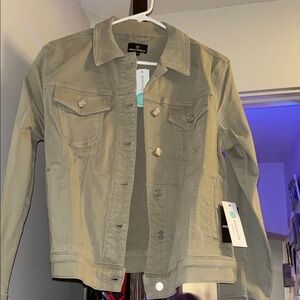 Trendy Olive Jean Jacket